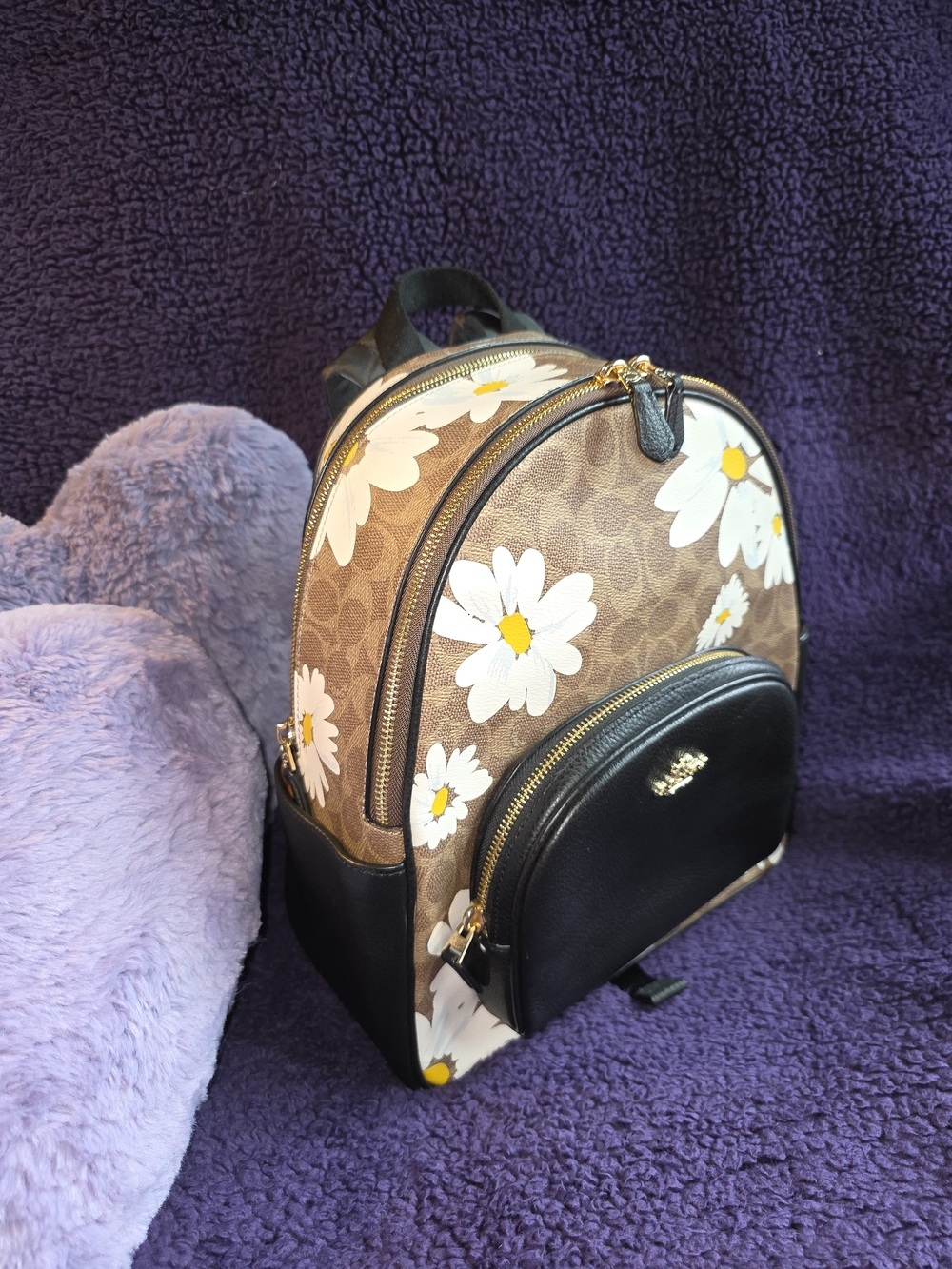 Coach Daisy Print Backpack — Brown/Black/White - Picture 6 of 8